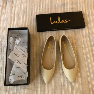 Lulus Women’s Size 8 Holly Bone Flats Shoes Cream